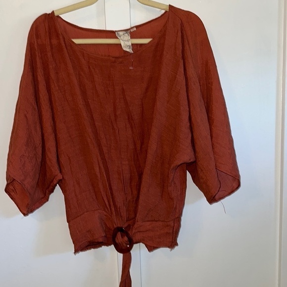 Blue pepper burnt, orange blouse, size large - Picture 1 of 5